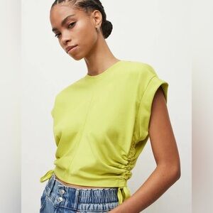 NWT All Saints Mira Cropped Drawcord T-shirt